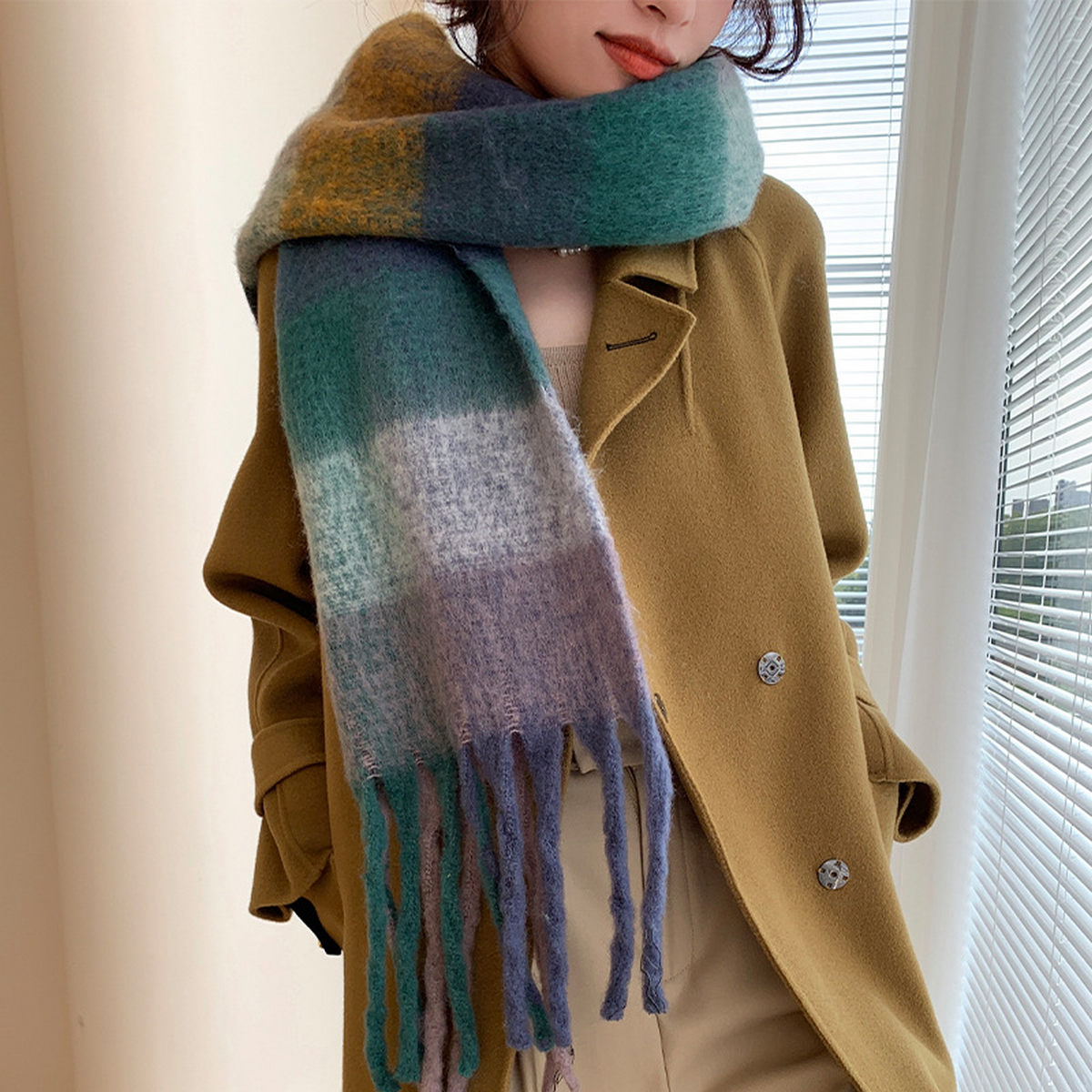 Plush AC Scarf ??Thick Soft Winter Wrap_CWASC2701