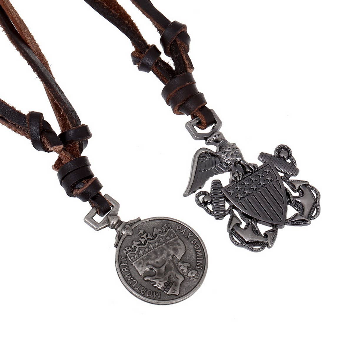 MEN'S VINTAGE COWHIDE PENDANT NECKLACE