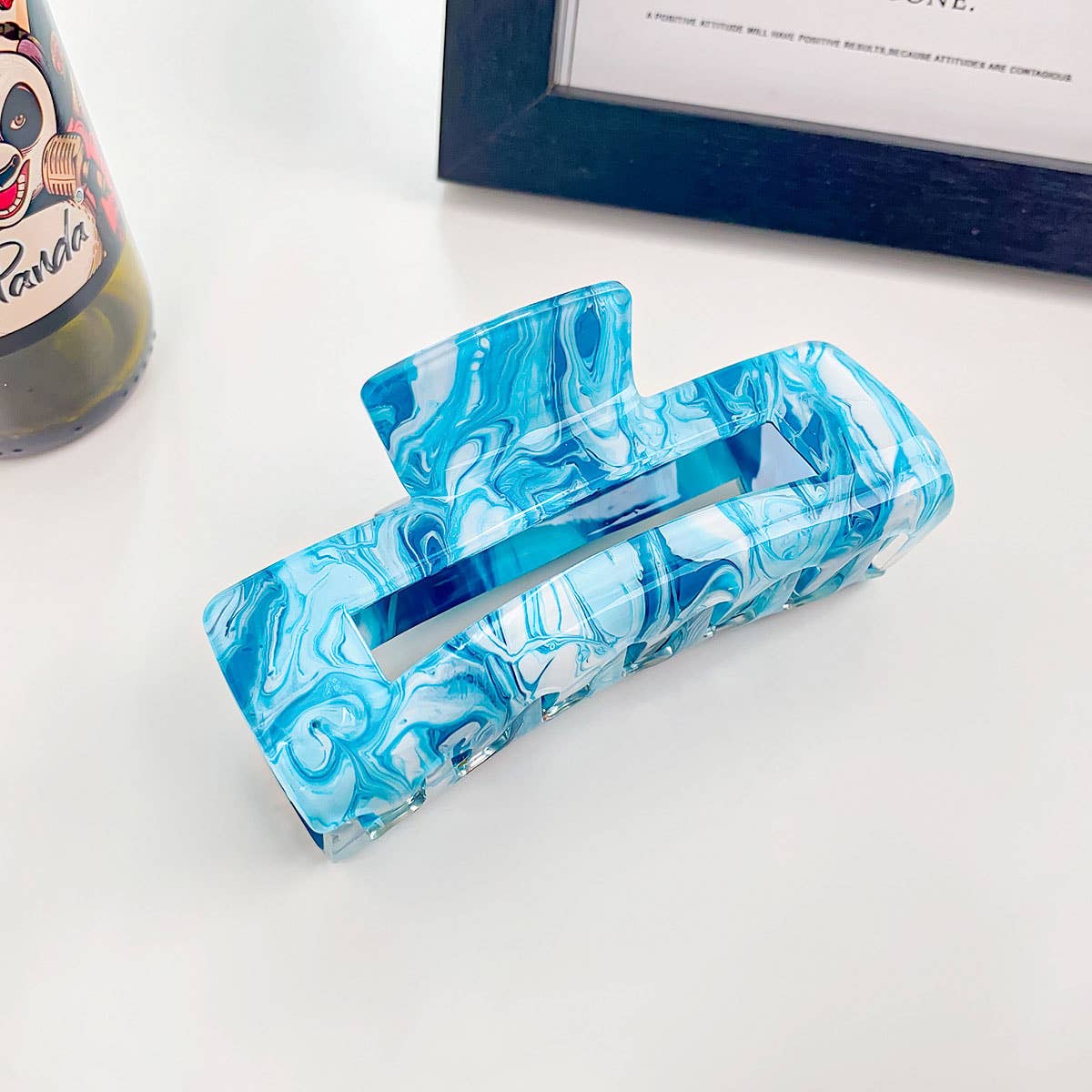 Acrylic Ink Hair Claw - Large Hollow Shark Clip_CWAHA0393