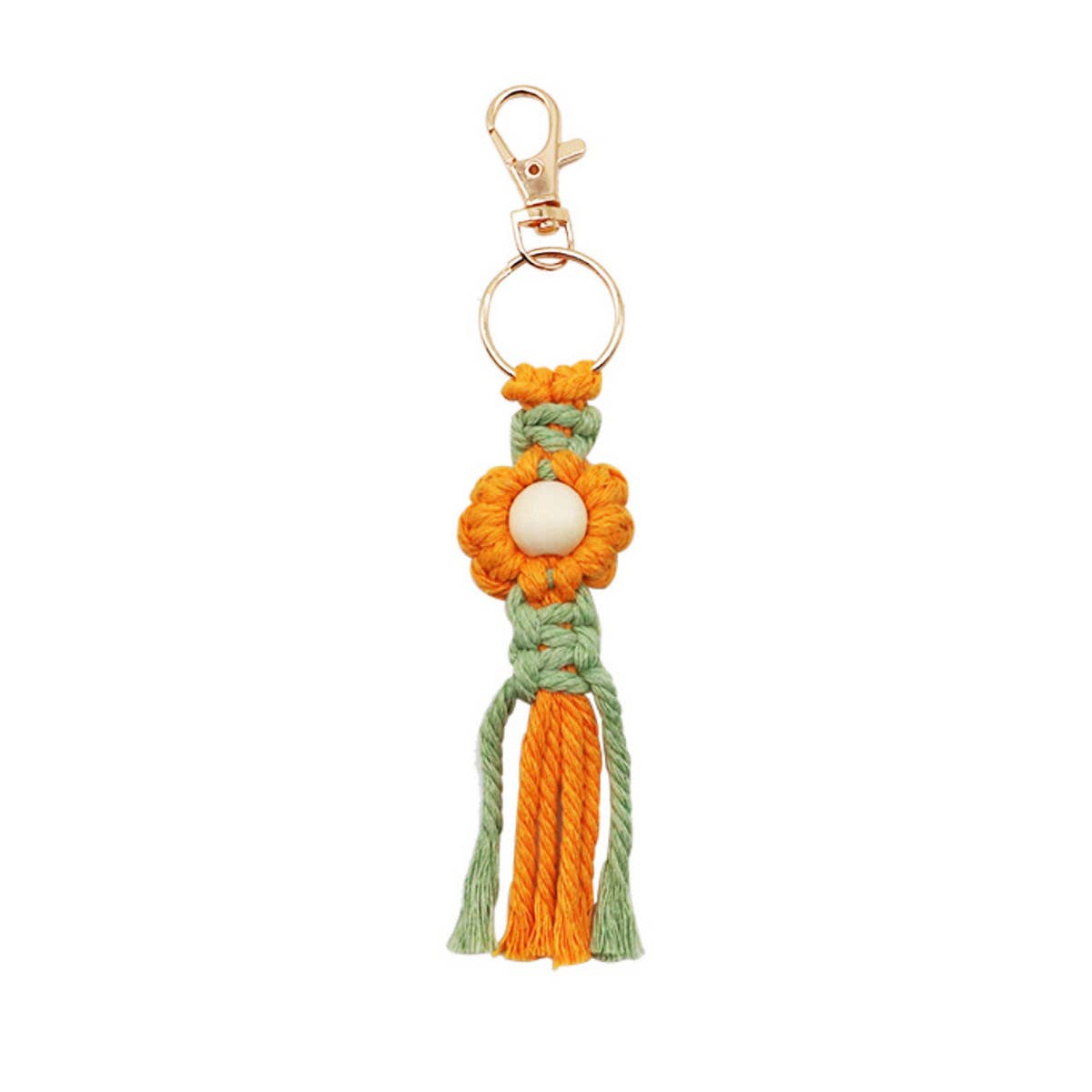 HAND-WOVEN FLOWER KEYCHAIN