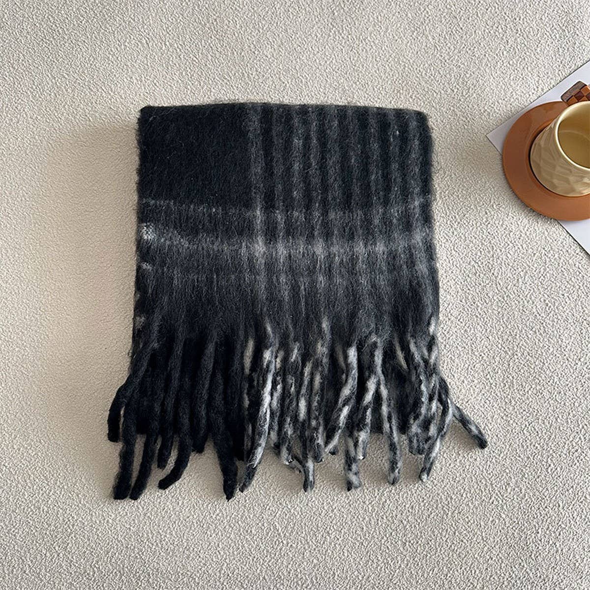 Red Plaid Scarf ??Soft Faux Cashmere Winter Wrap_CWASC2343