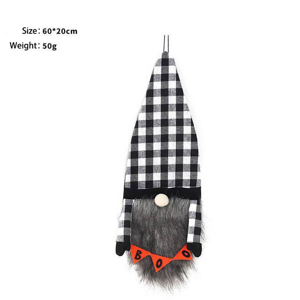 Black & White Plaid Faceless Gnome Flag Wall Decor_CWAJE0540