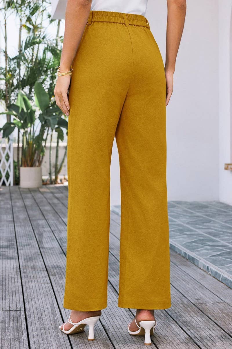CWBLP1852_SOLID COLOR HIGH WAIST POCKET WIDE LEG TROUSERS