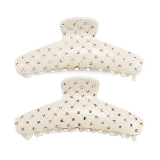 Mesh Rhinestone Hair Claw, Large Shark Clip