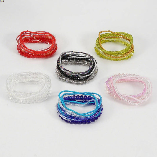 CWAJE05691_BOHO CRYSTAL BEADED MULTI LAYER ELASTIC BRACELET