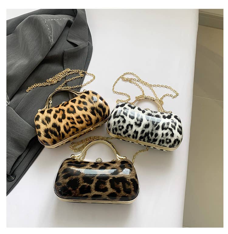 Leopard print fashionable single-shoulder bag