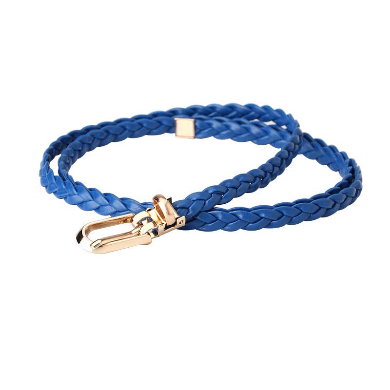 Fashionable ladies weave thin waist belts