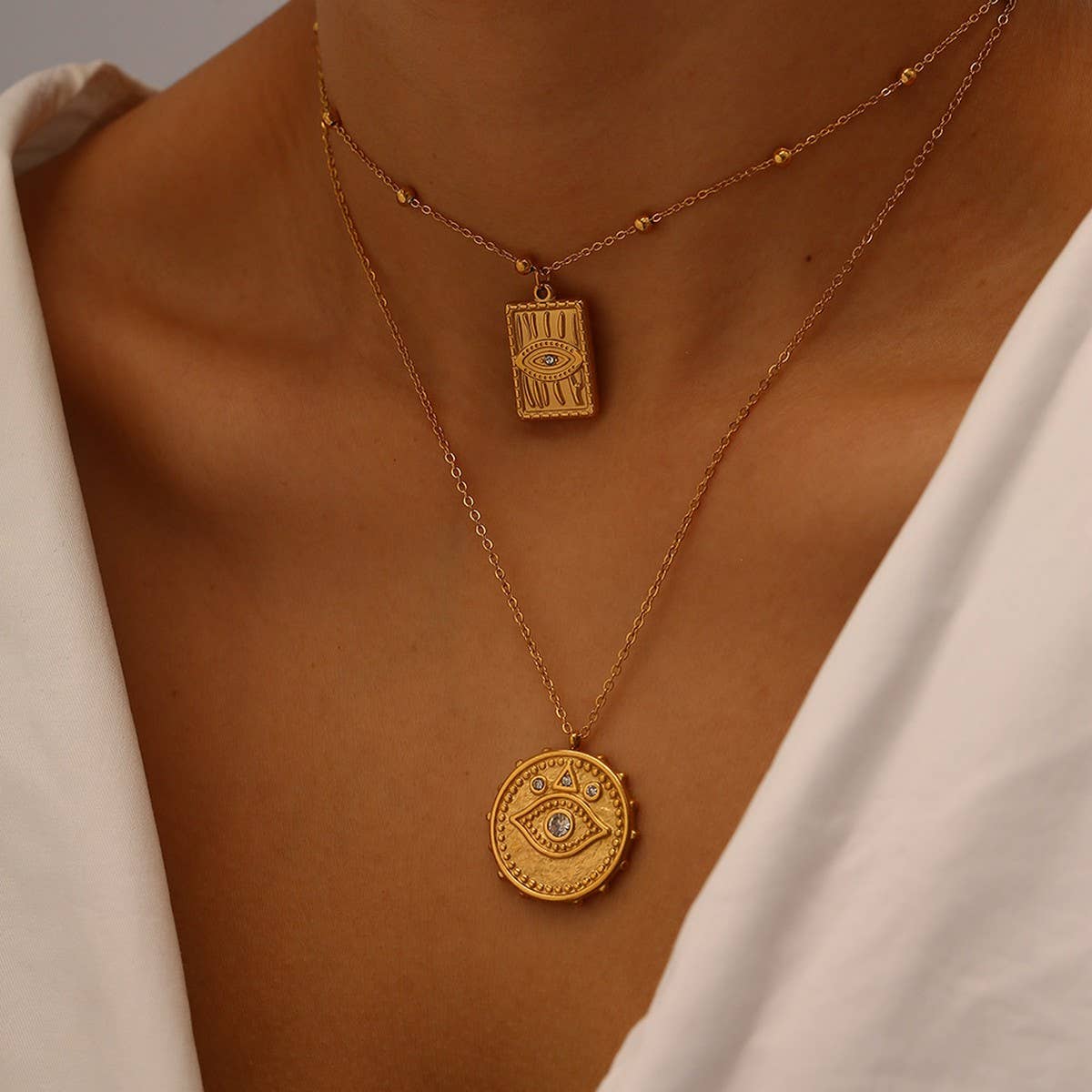 Classic Evil Eye Zircon Pendant Stainless Steel