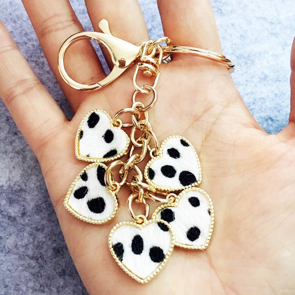 NEW LEOPARD HEART PENDANT KEYCHAIN