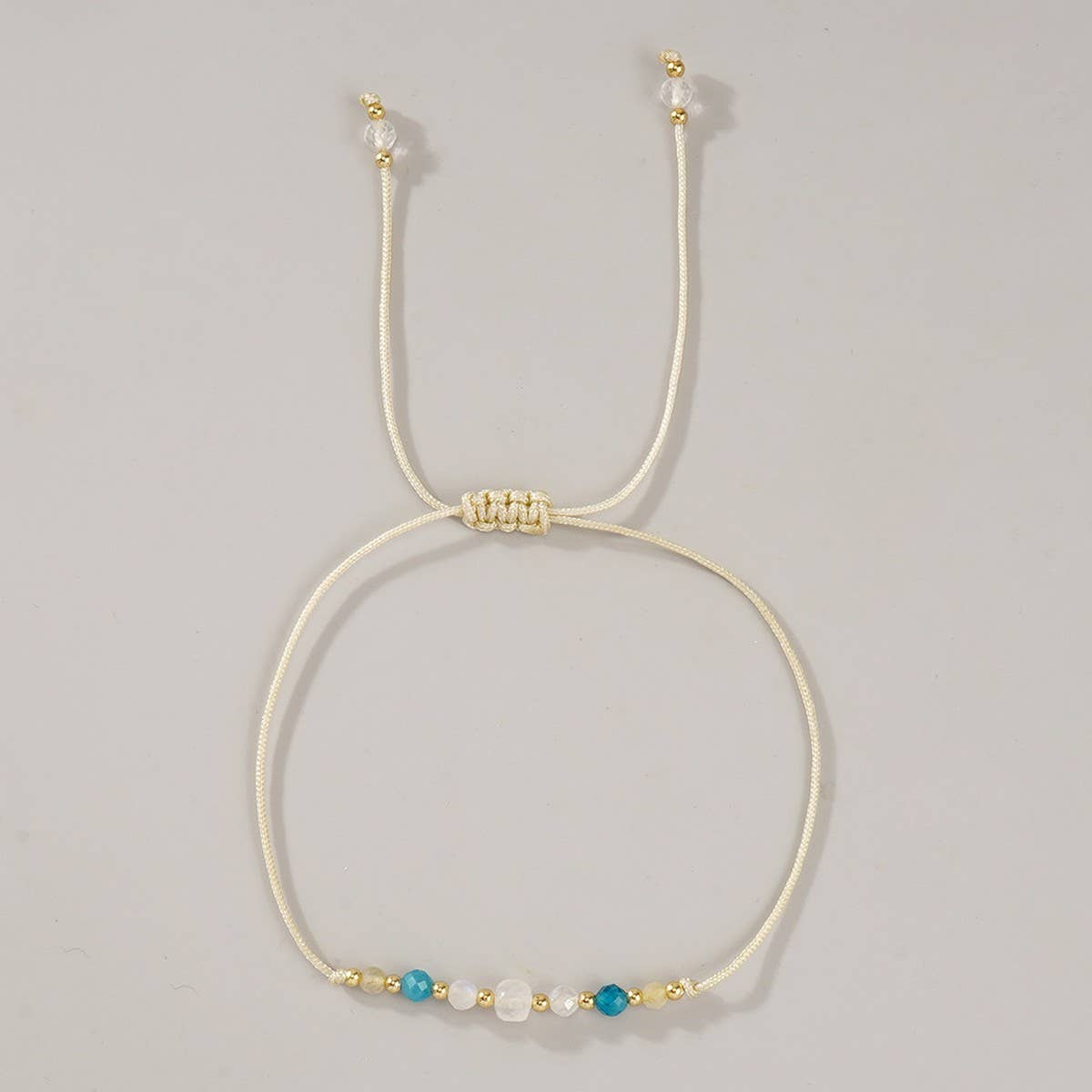 WHITE CRYSTAL COMBINATION BEADED BRACELET_CWAB4625