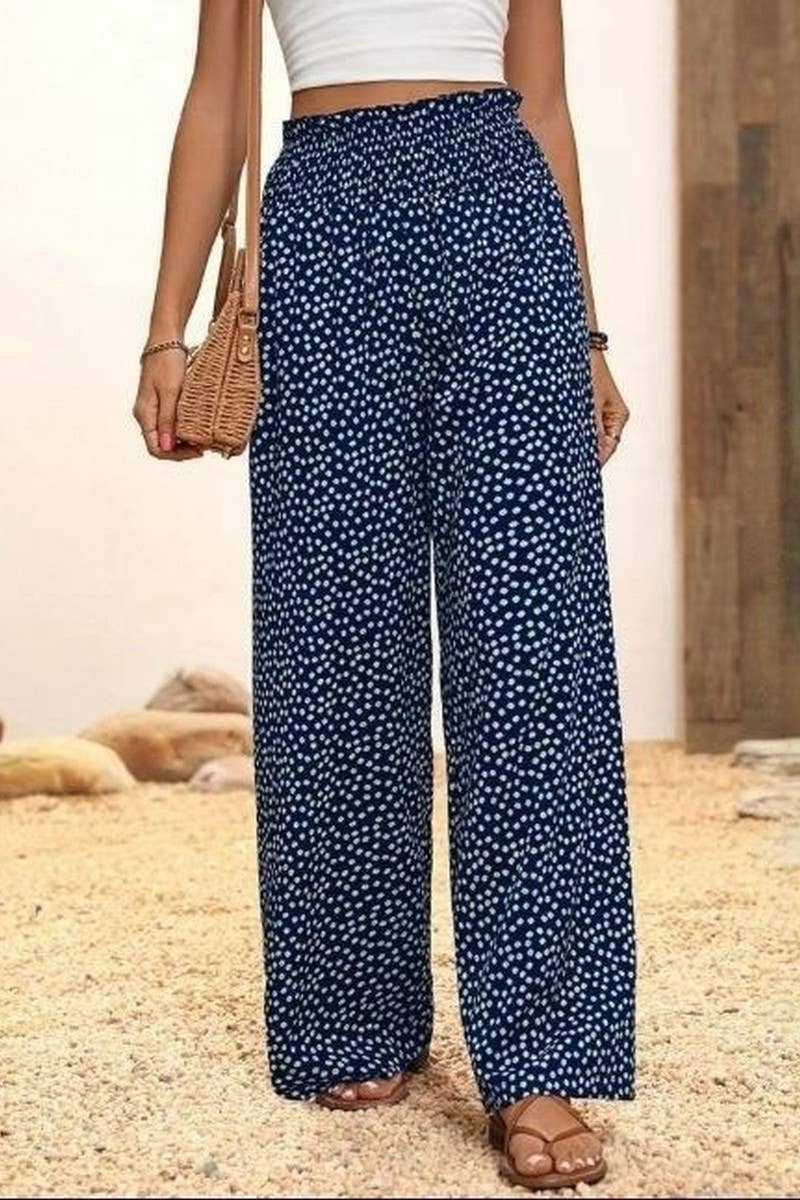 CWBLP2058_PRINTED LOOSE FIT ELASTIC WAIST CASUAL PANTS