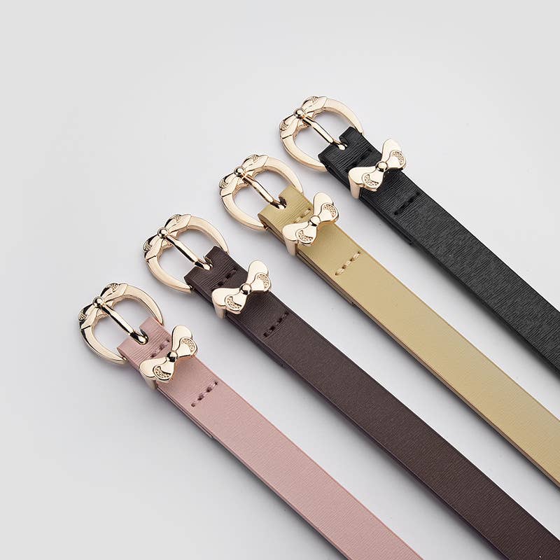 Butterfly pin buckle imitation leather belt