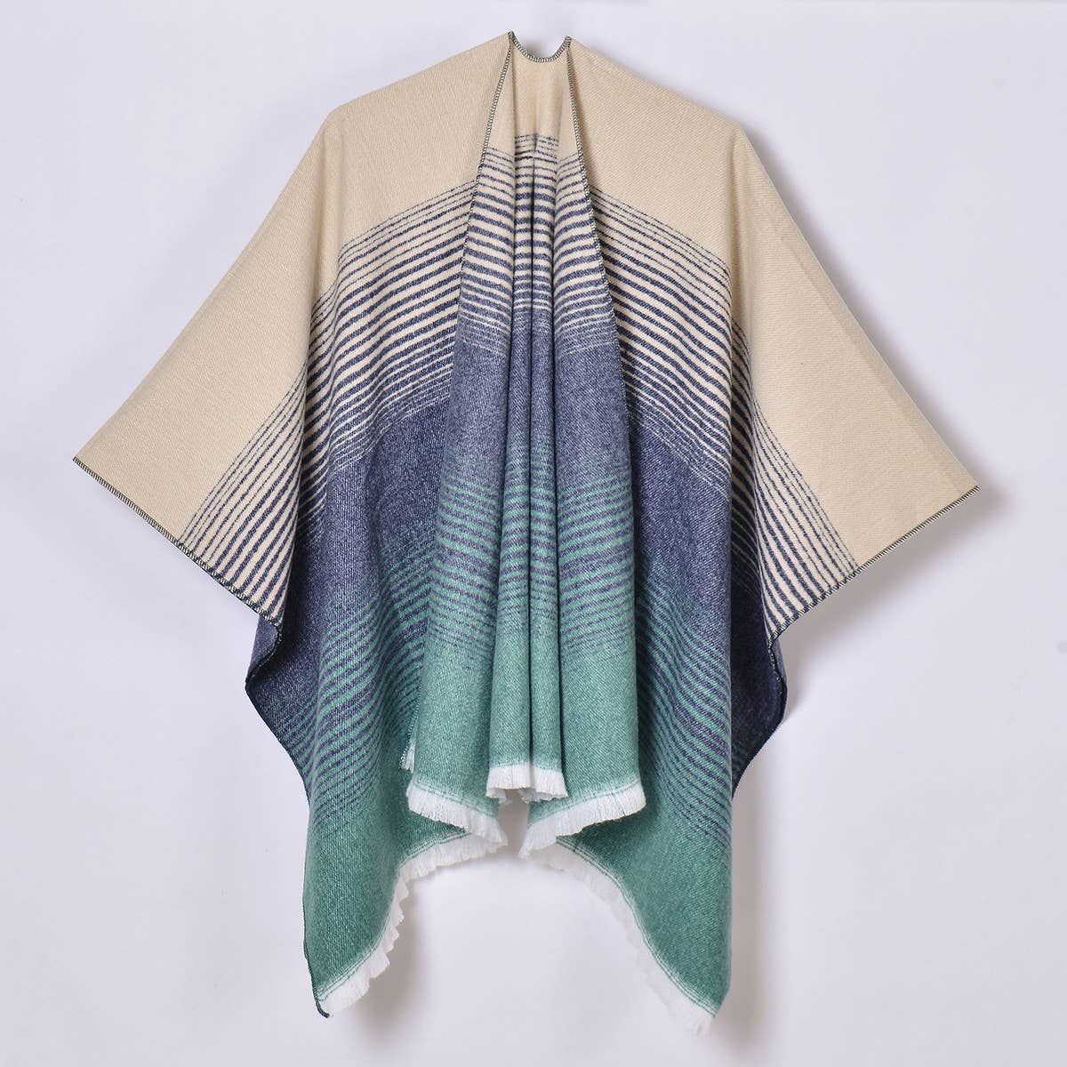 2024 SIMPLE GRADIENT THIN STRIPED SHAWL_CWASC0948