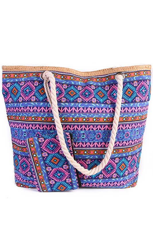 MULTI PATTERNED FASHION BEACH BAGS_CWAB031