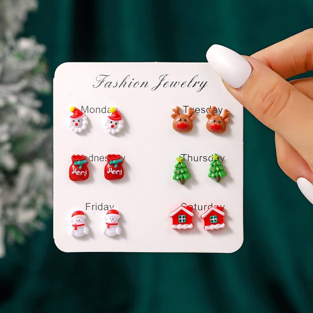 CHRISTMAS NEW CREATIVE CARTOON EARRING COMBINATION