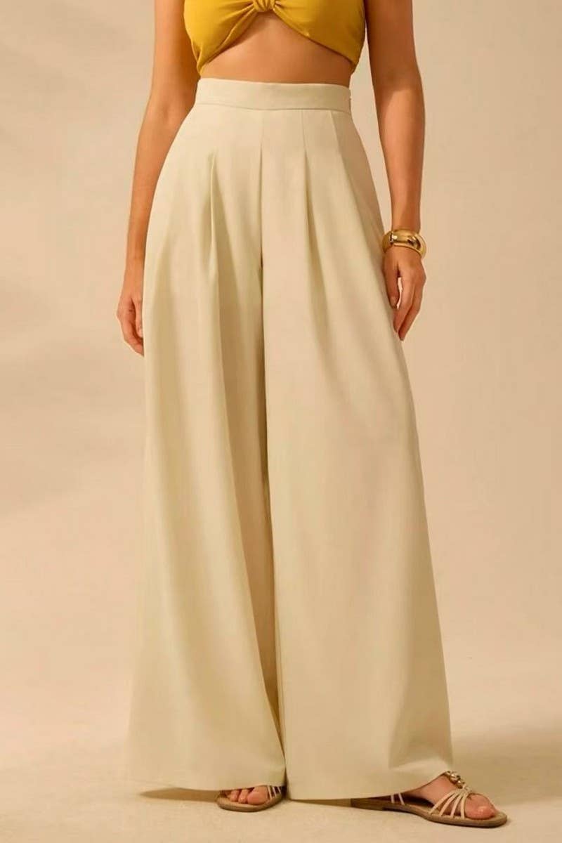 CWBLP2032_FLORAL PRINT LOOSE HIGH-WAIST WIDE LEG PANTS