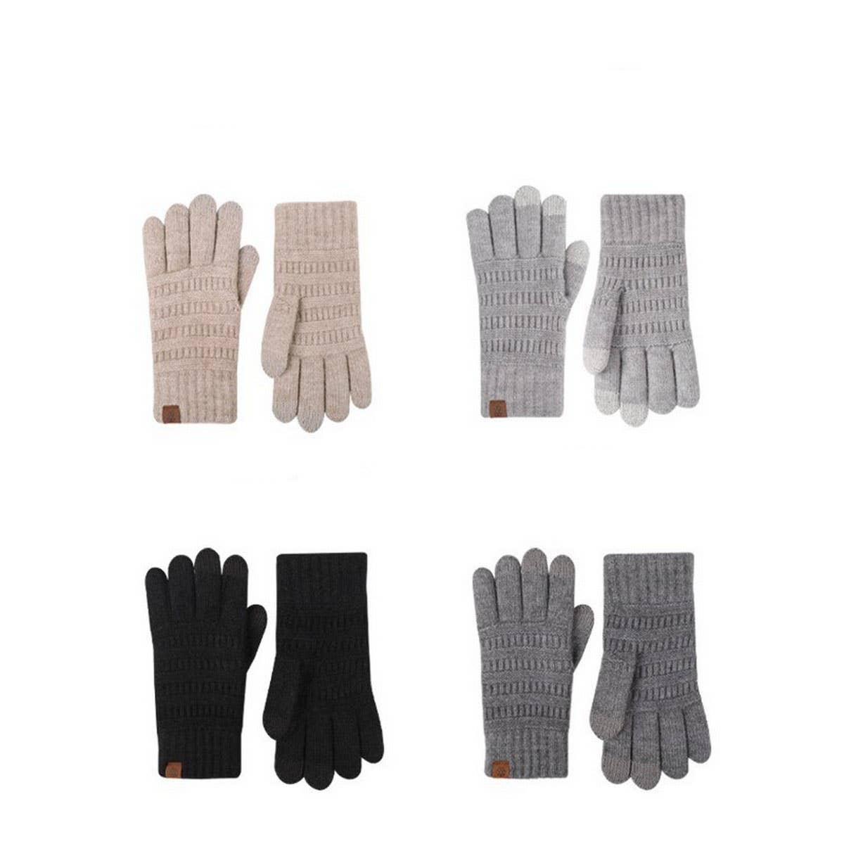WOMEN'S WINTER SOLID COLOR WOOL KNITTED GLOVES_CWAG0405