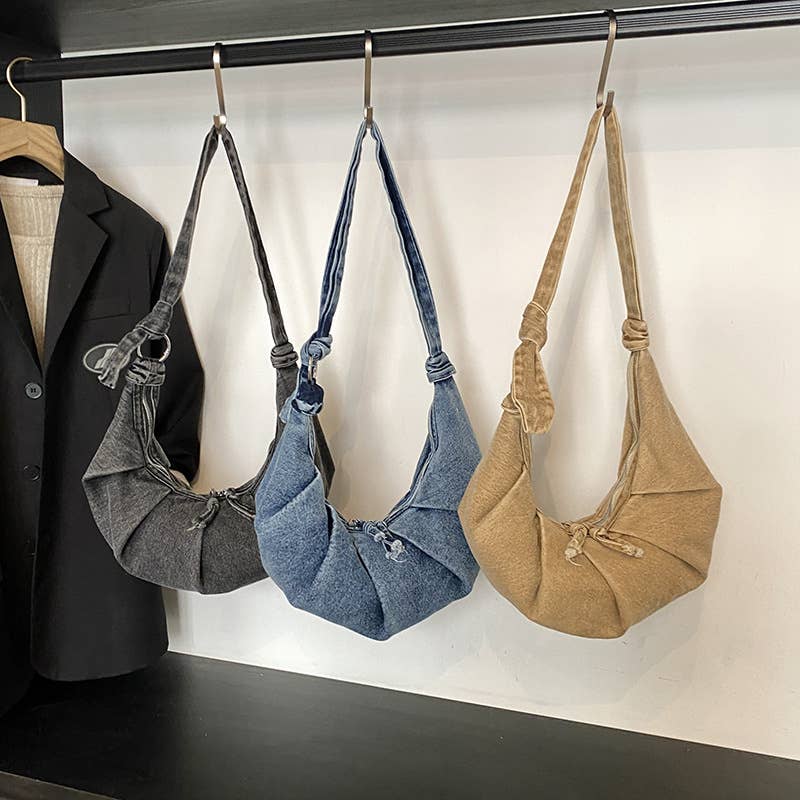 Creative fashionable pleated single-shoulder bag