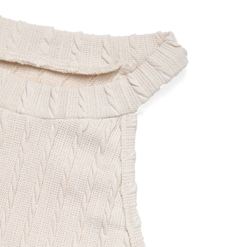 Solid Tassel Halter Knit Tank Top for Vacation