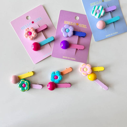 CHILDREN'S FLOWER ROUND BEAD HAIRPIN_CWAHA1821