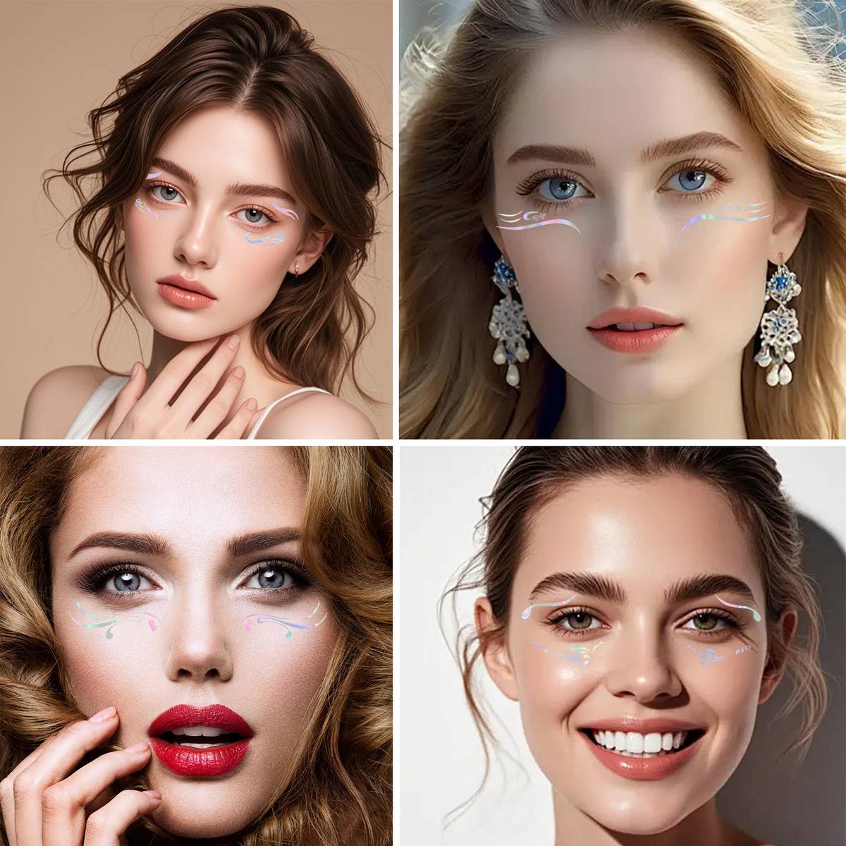 Holographic Eyeliner Tattoo Stickers for Raves