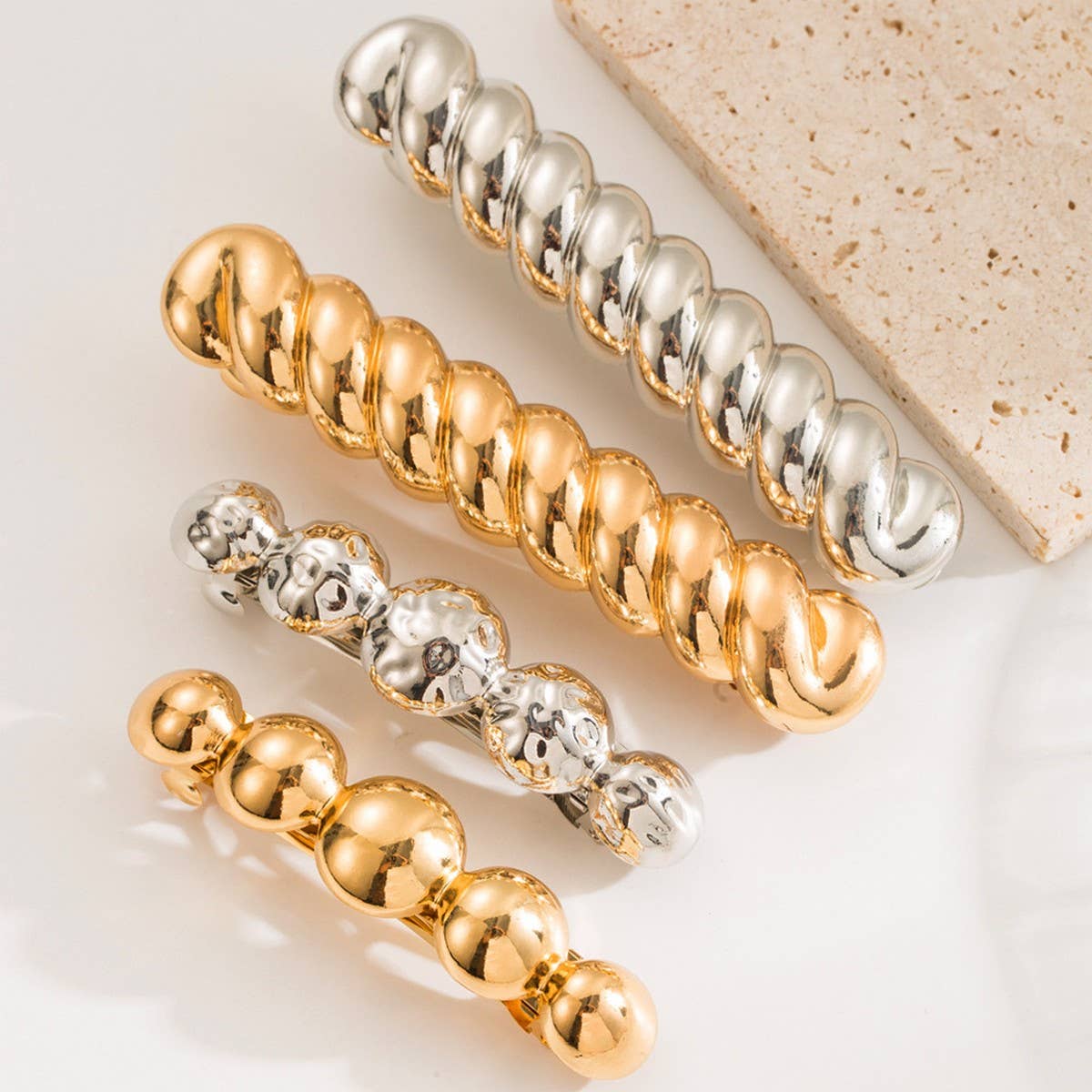 Minimalist Metal Hair Clip for Twisted Styles