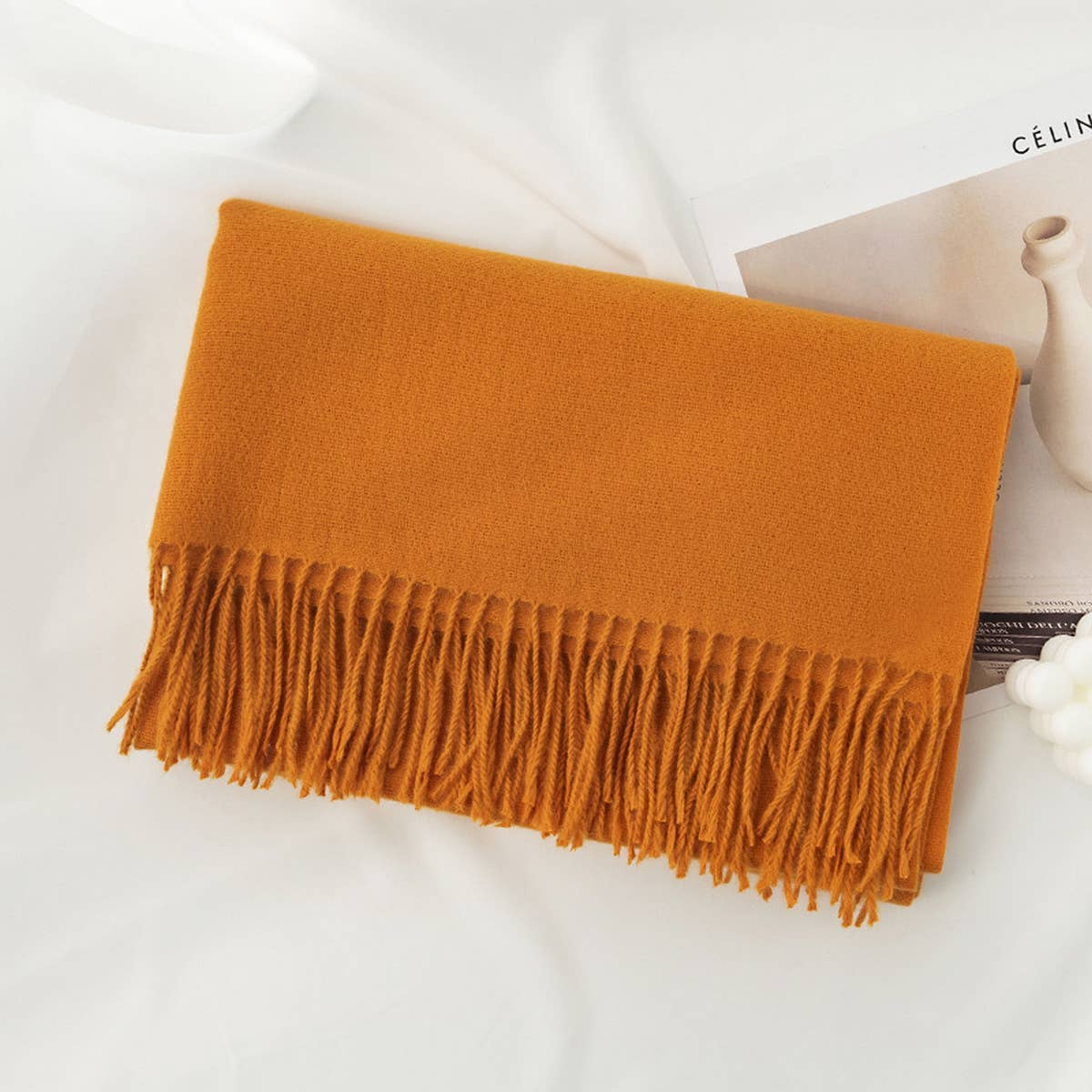 Cozy Solid Color Winter Scarf with  for Women