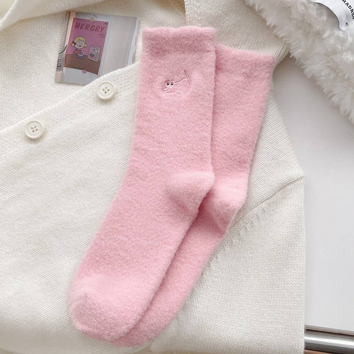 WOMEN'S WARM CUTE CAT SLEEPING HOME SOCKS