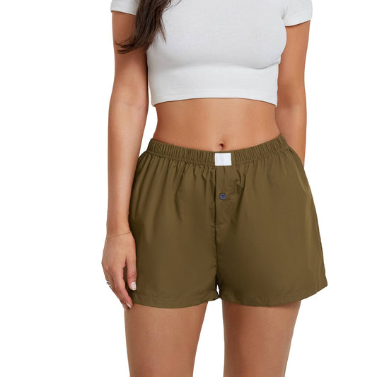 Retro plaid casual high-waisted loose shorts