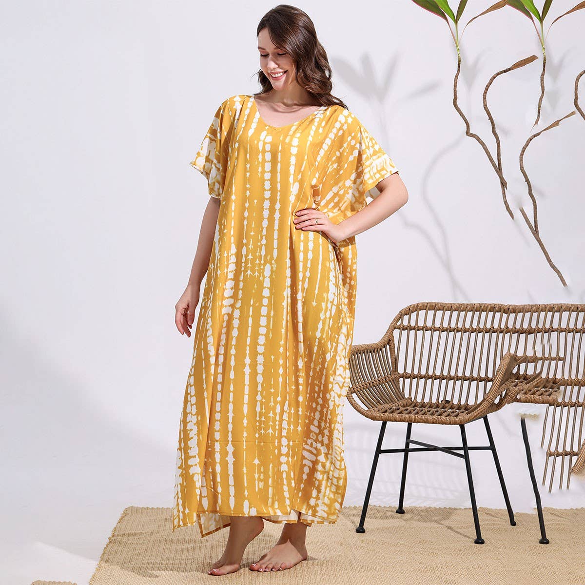 Tie-Dye Cotton Blend Beach Cover-Up Robe