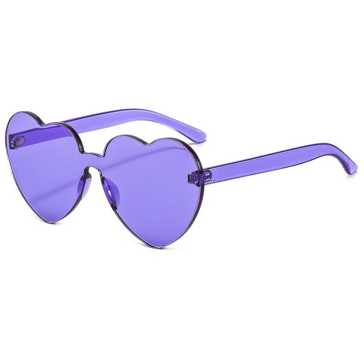 Frameless Heart Jelly Color Thick Sunglasses