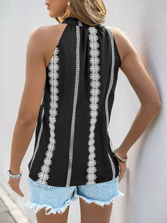 Tassel tie sleeveless boho vacation vest top