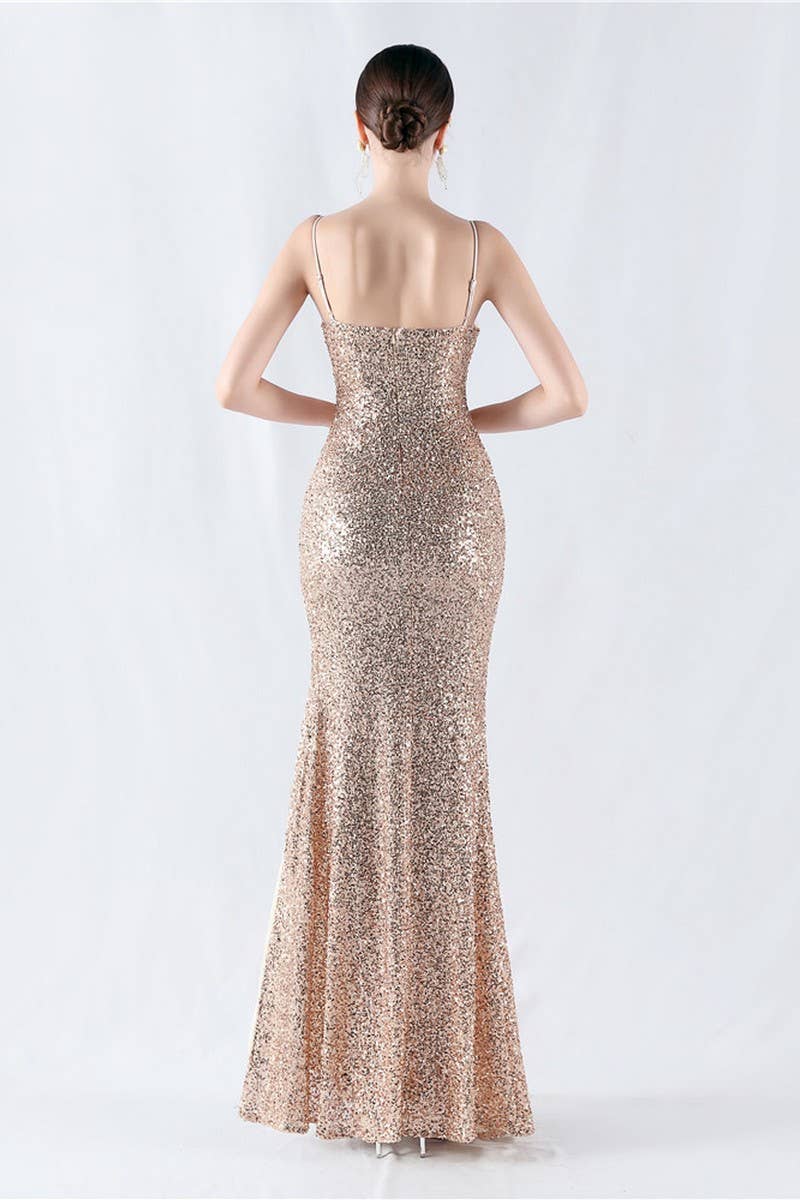 CWDMD4825_ELEGANT SEXY HIGH-SLIT SLING EVENING DRESS