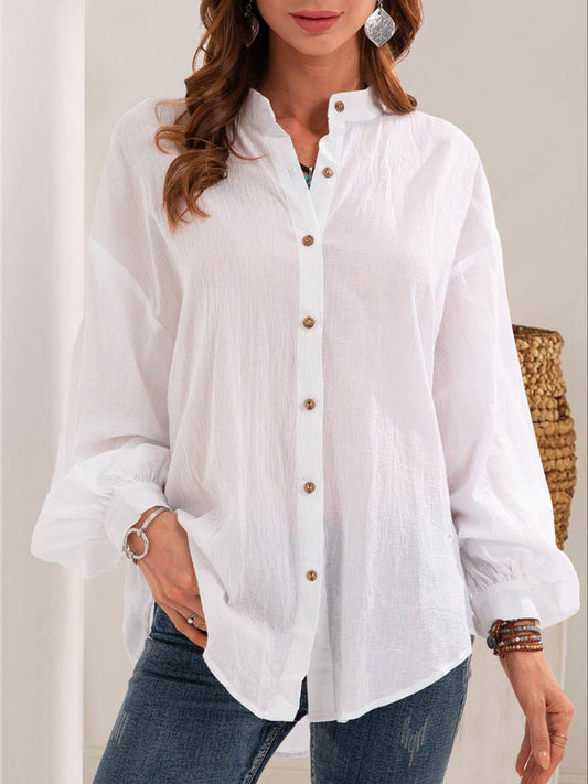 LONG SLEEVE SHIRT COTTON LINEN SHIRT CARDIGAN
