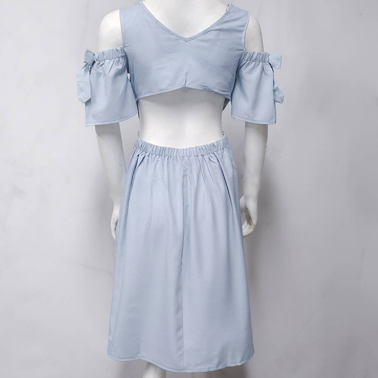 Sexy off-the-shoulder bow short-sleeved dress