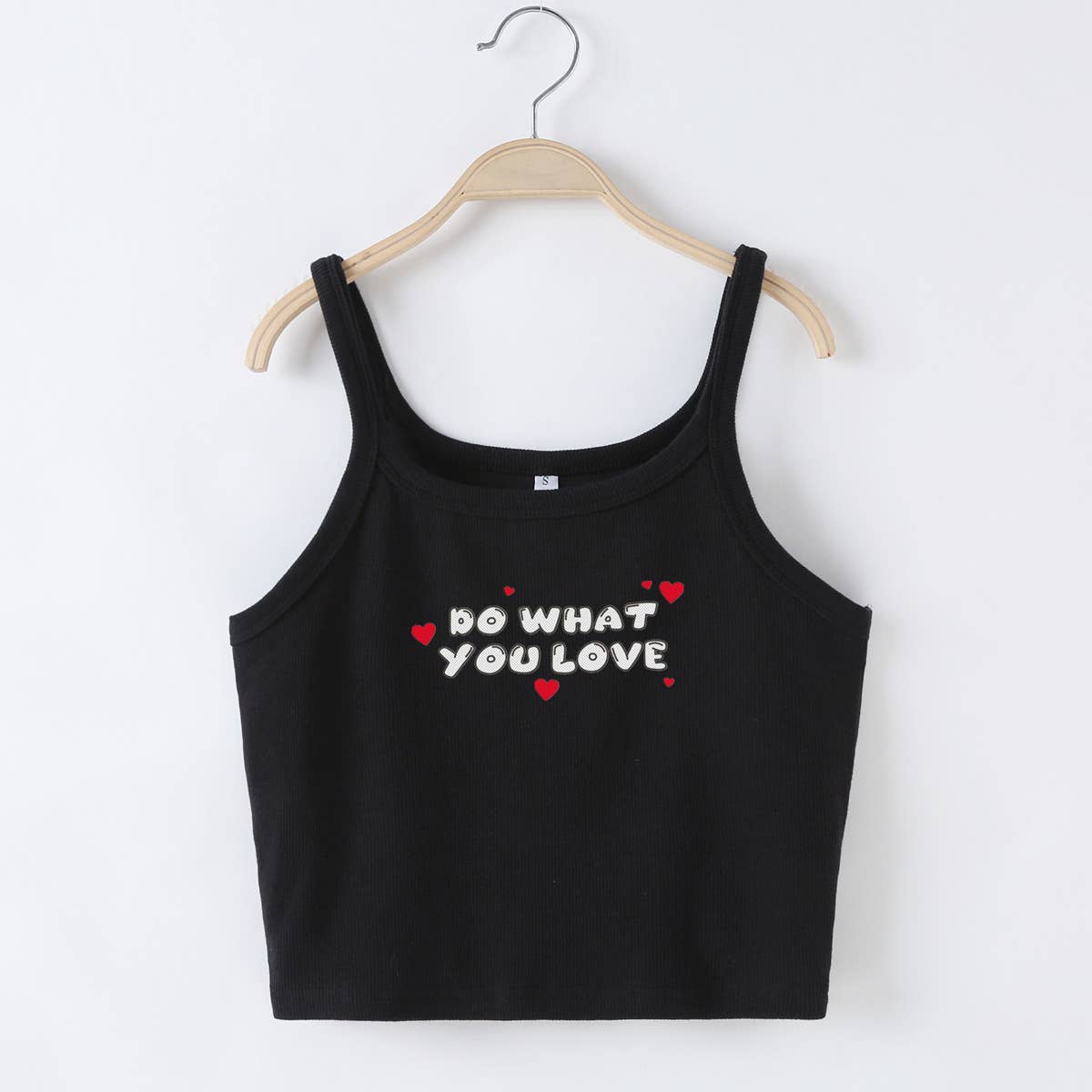 INS style letter print slim fit crop cami top