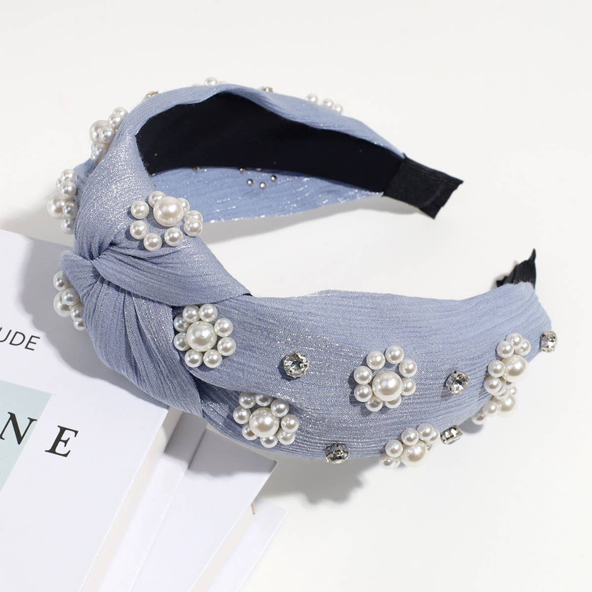 WOMEN IMITATION PEARL KNOTTED HEADBAND