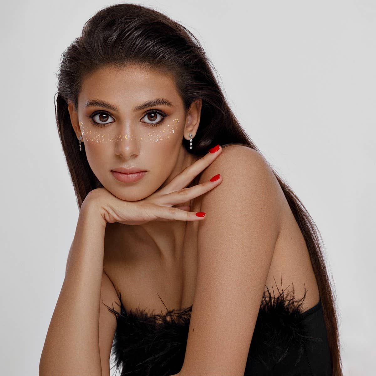 Metallic Freckle Face Tattoo Stickers Gold Silver