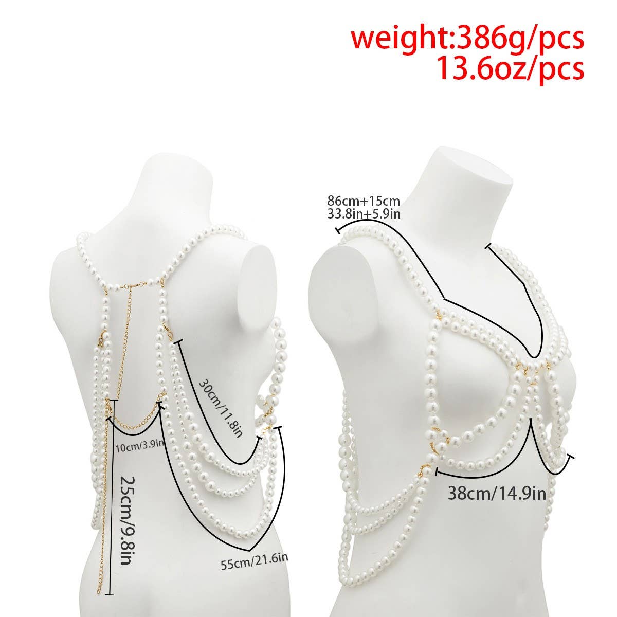 IMITATION PEARL HOLLOW TASSEL BODY CHAIN