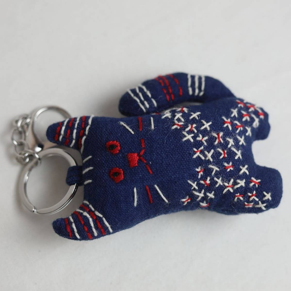 Hand-Embroidered Starry Cat Plush Charm