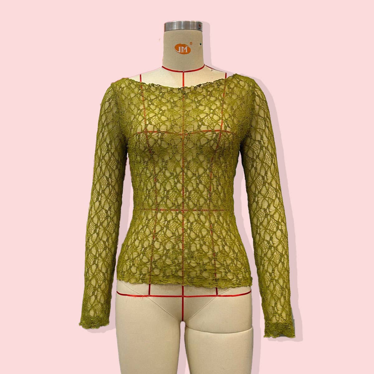 SEMI SHEER MESH LACE T-SHIRT SLIM-FIT CROPPED TOP