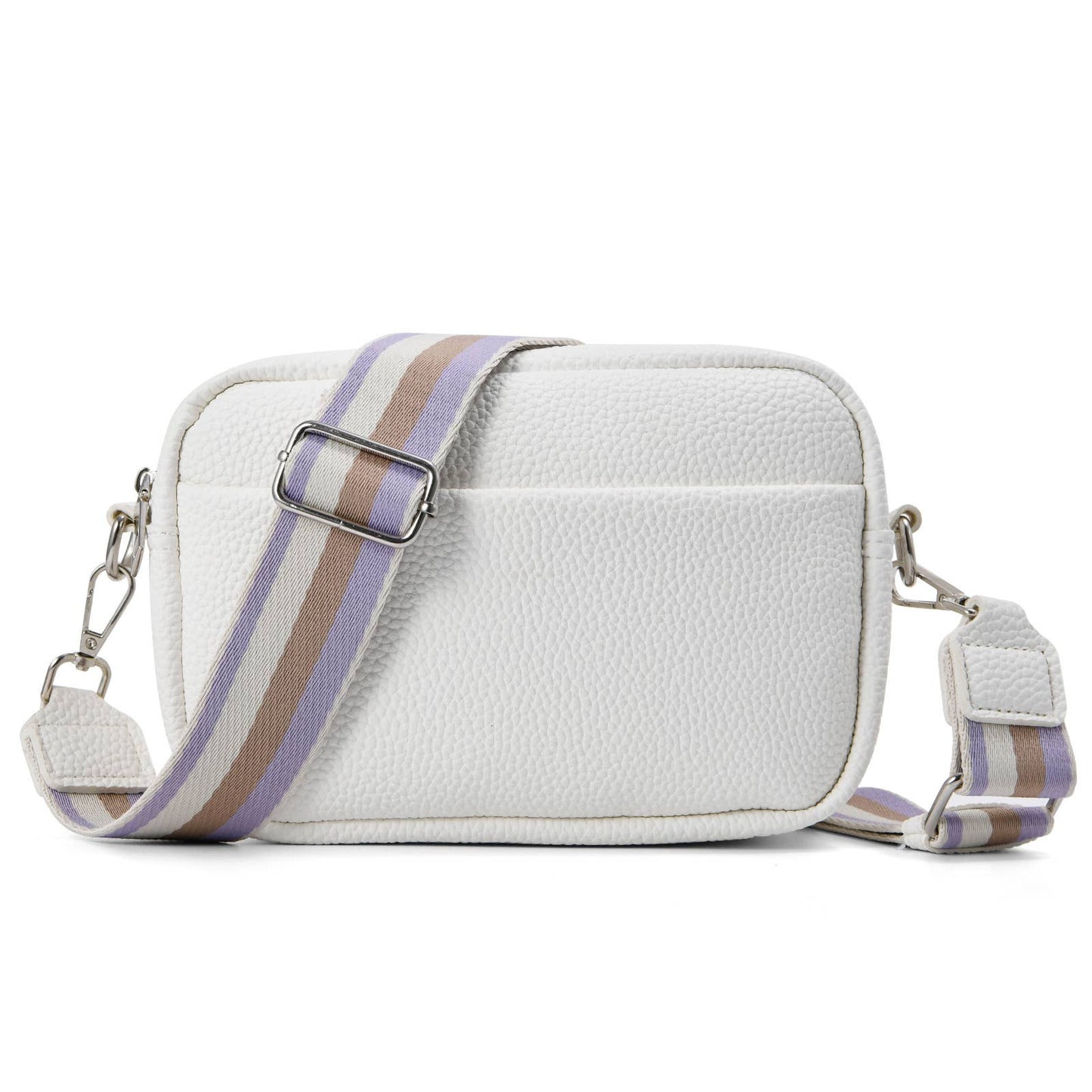 Solid-colored PU leather crossbody bag
