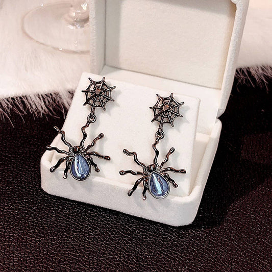 SWEET AND COOL DARK SPIDER PERSONALITY EARRINGS