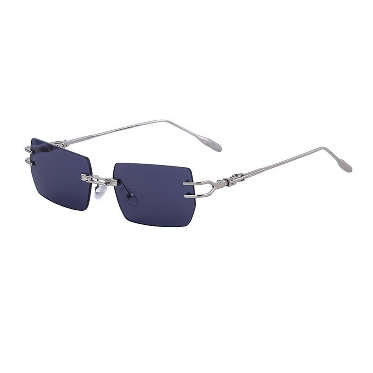 RIMLESS CUT SQUARE FRAME SUNGLASSES