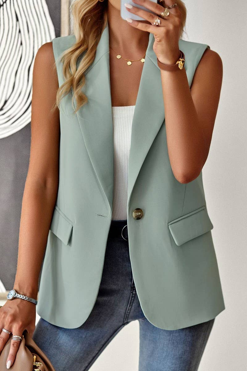 CWOCASL0041_LOOSE AND ELEGANT COMMUTING SLEEVELESS SUIT VEST