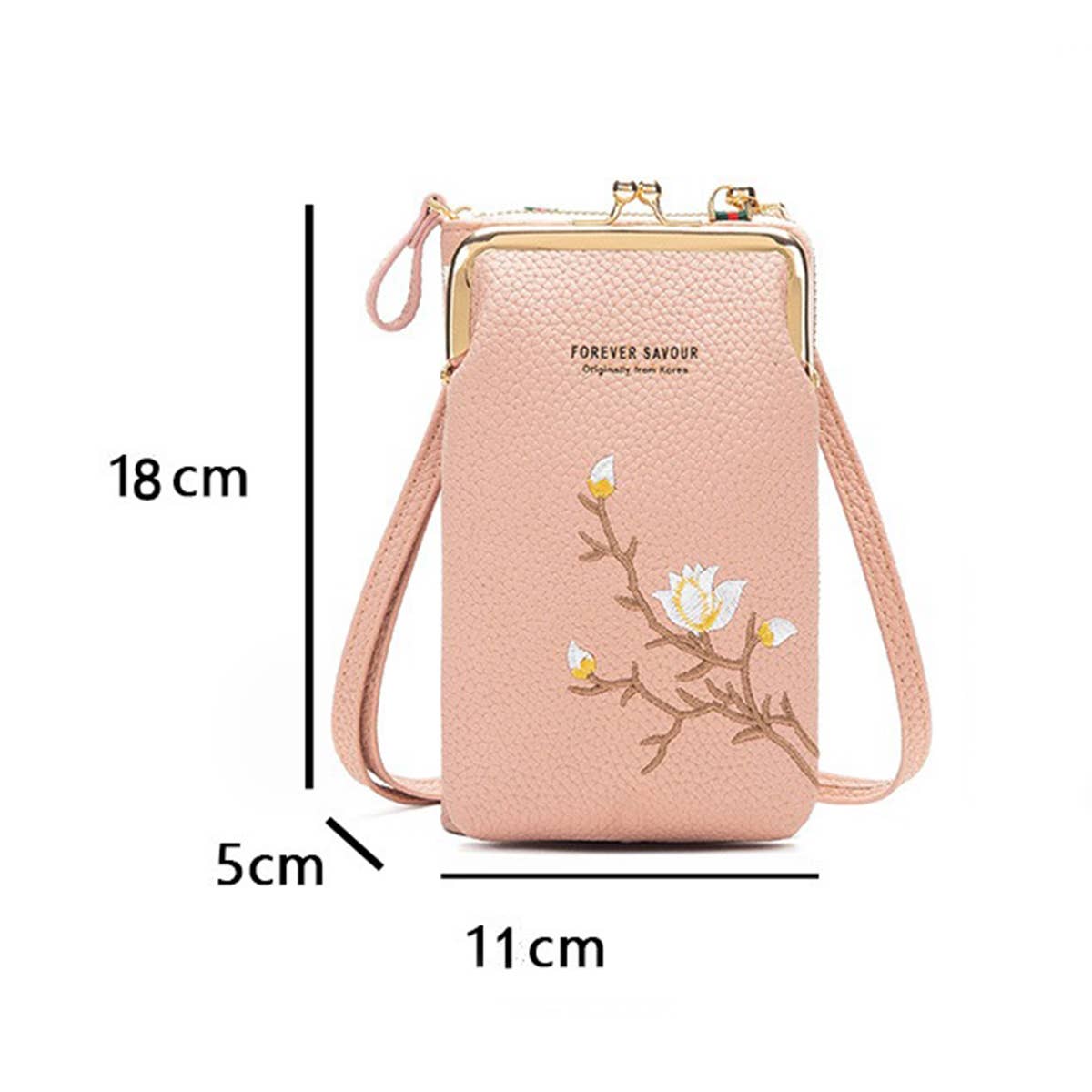 EMBROIDERED MINI CELL PHONE CROSSBODY BAG WALLET_CWAB1634
