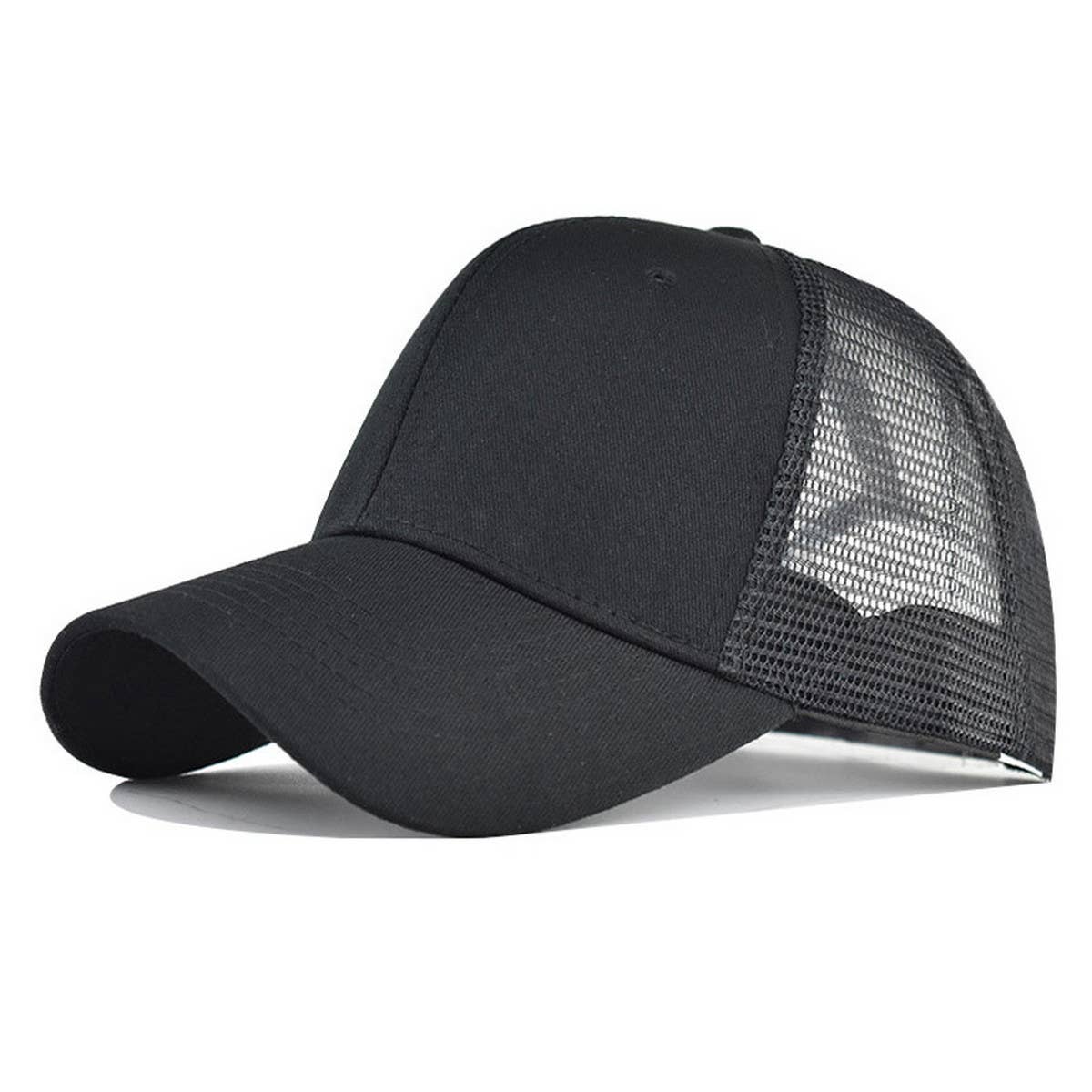 CLASSIC COTTON SOLID BREATHABLE MESH TRUCKER HAT_CWAH1371