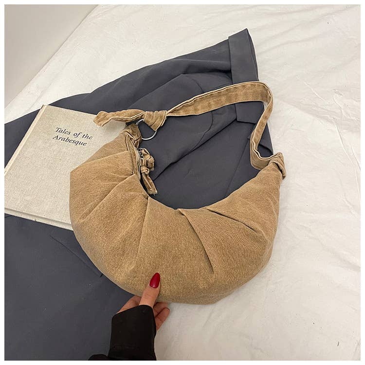 Creative fashionable pleated single-shoulder bag