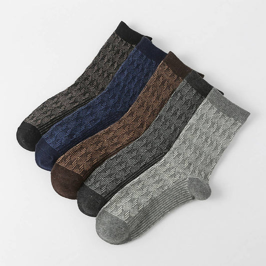 5 PAIRS OF CASUAL SIMPLE THICK WARM COTTON SOCKS_CWMS0687