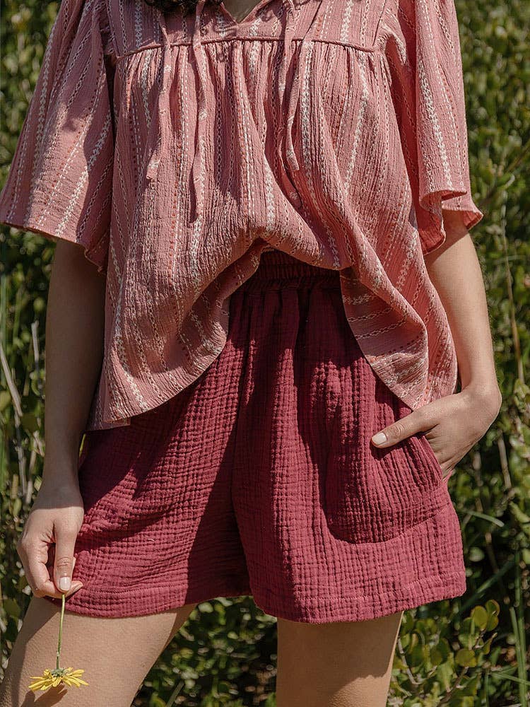 Resort style crepe shorts